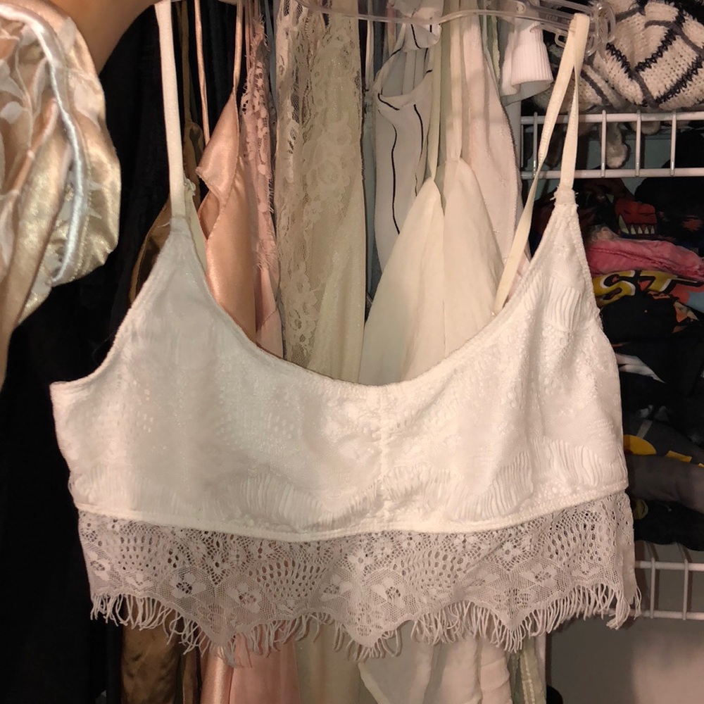 NWOT Eyelash lace white Bralette